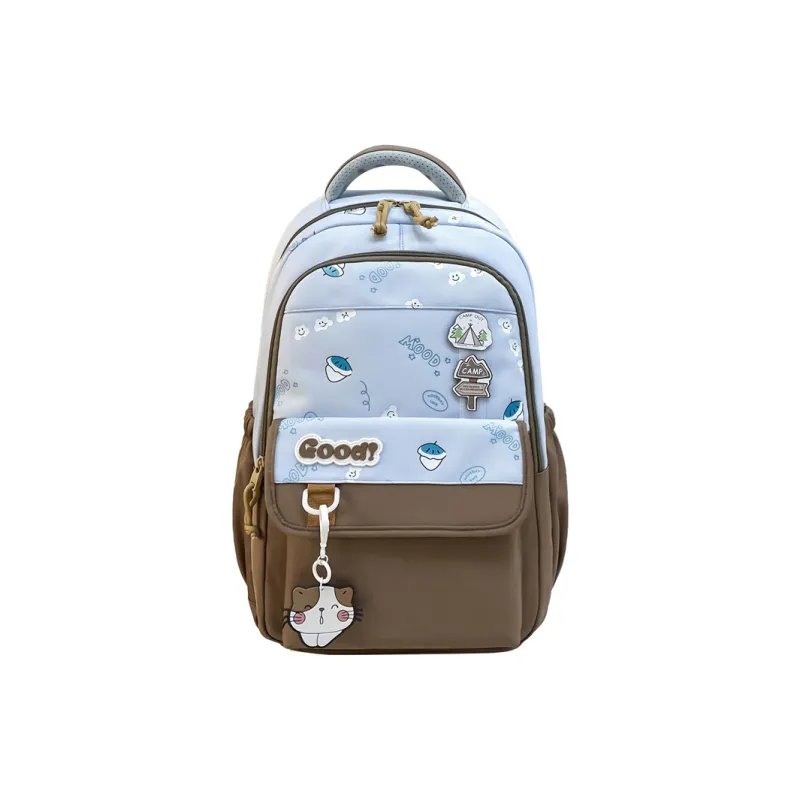 Three Ducklings Nylon Backpack Women's Navy Blue/Pink/Blue/Brown-9