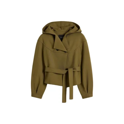 SCANLAN THEODORE Cropped Duffle Jackets Coats Women's Olive/Olive