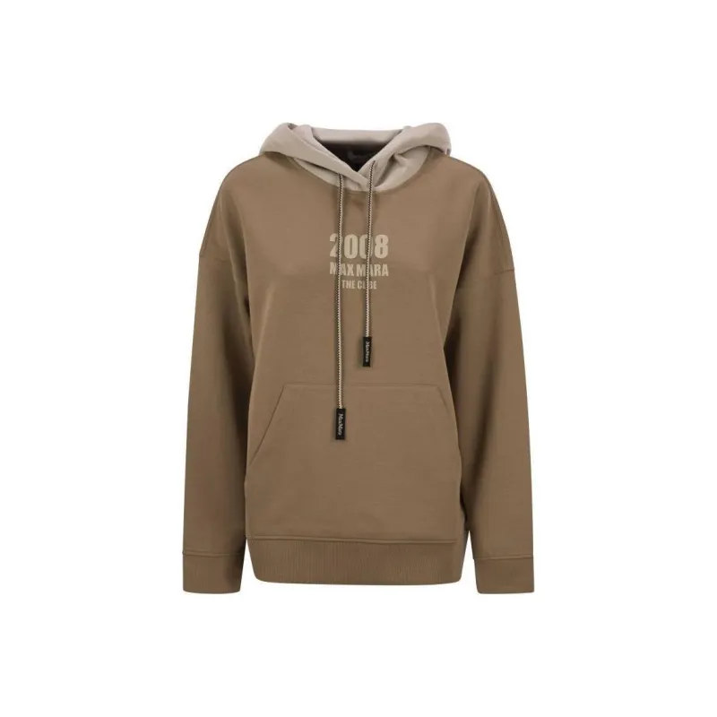 MaxMara Agata Logo Embroidered Drawstring Hoodie-0
