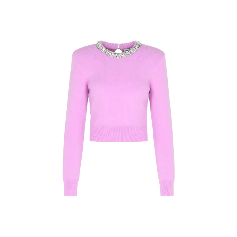 Self portrait Embellished Knitted Top-0