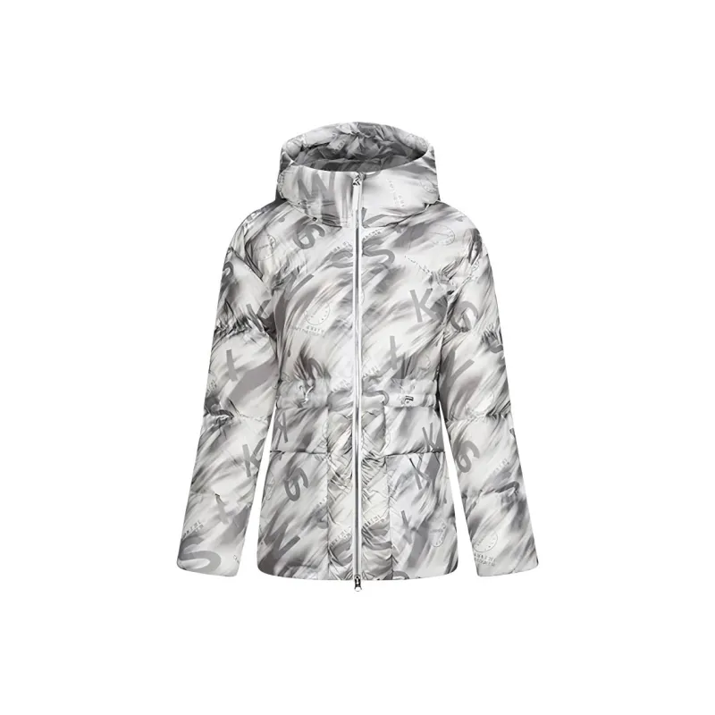 KSWISS DOWN PLUS PRO Down Jacket Women's White Base Snow Mountains Print-0