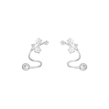 AAJF S999 Fine Silver Stud Earrings Women's