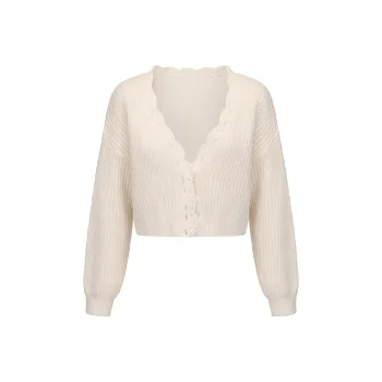 CHIWAWAMEME Knitted Fabric Cardigan Women's