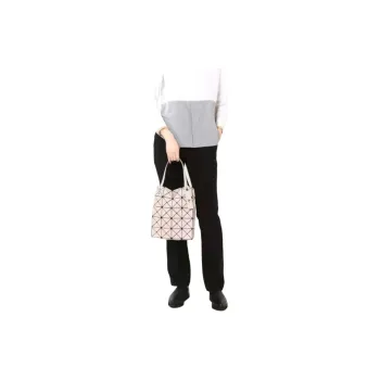 ISSEY MIYAKE Lucent Boxy Vinyl Chloride Resin One Shoulder Handbag Small Size Women's Milk Tea