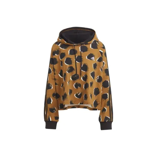 Adidas ESSENTIALS 3-STRIPES ANIMAL PRINT HOODIE Sweatshirt Women's Missguided