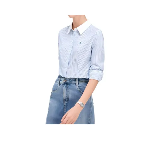 NAVIGARE Shirt Women's 0027 White Base Blue Pattern