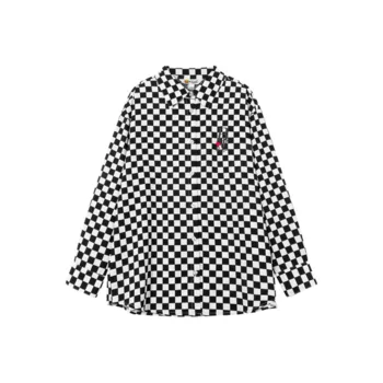 B.Duck Shirts Women's Black White Plaid