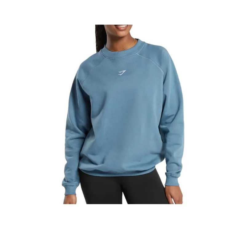 GYMSHARK TRAINING OVERSIZED FLEECE SWEATSHIRT Sweatshirt Women's Faded Blue-0