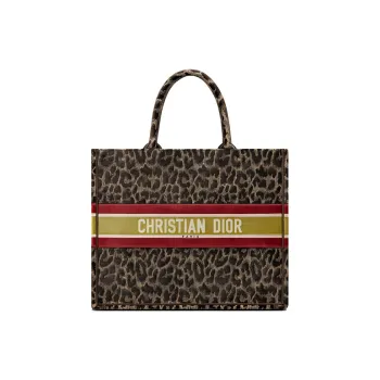 DIOR BookTote Velvet Handbag Regular Women's Beige