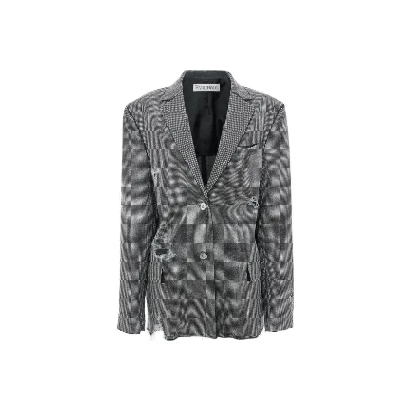 JW Anderson Embellished Distressed Blazer-0