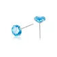 [1 Pair]7mm Zircon Stud Earrings[999 Silver]