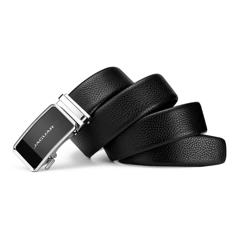 JAGUAR Cow Leather Belts Men's Black 3.5cm-1