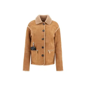 Saks Potts Ada Charm-detail Suede Jacket