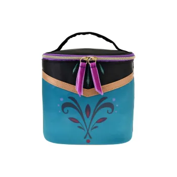 Disney FROZEN Collaboration Print Embroidery Handbag Women's Black & Blue