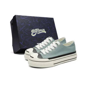 OUGLEMEN Slip Resistant, Abrasion Resistant, And Balanced Canvas Shoes Men's Box