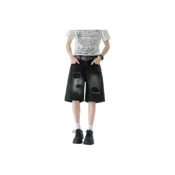 SIL VITIN Denim Shorts Unisex Black