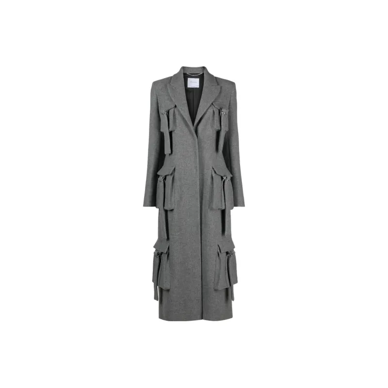 Blumarine Buckle-embellished Wool-blend Coat-0