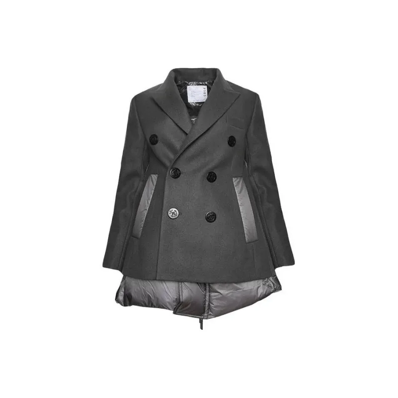 Sacai Melton Recycled Wool Jacket 'Grey'-0