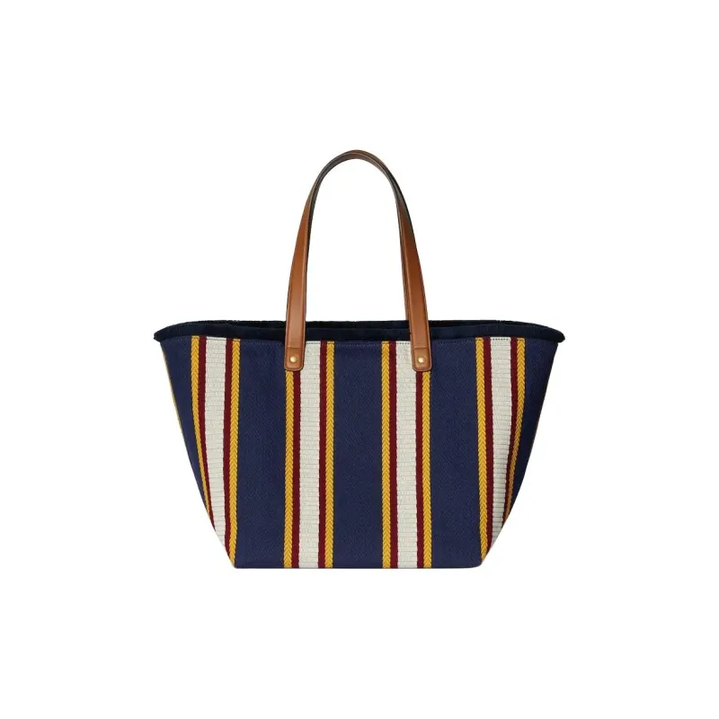 GUCCI Cotton Canvas Tote Bag, Shopping Bag, Handbag, Shoulder Bag Medium Size Men's Dark Blue-3