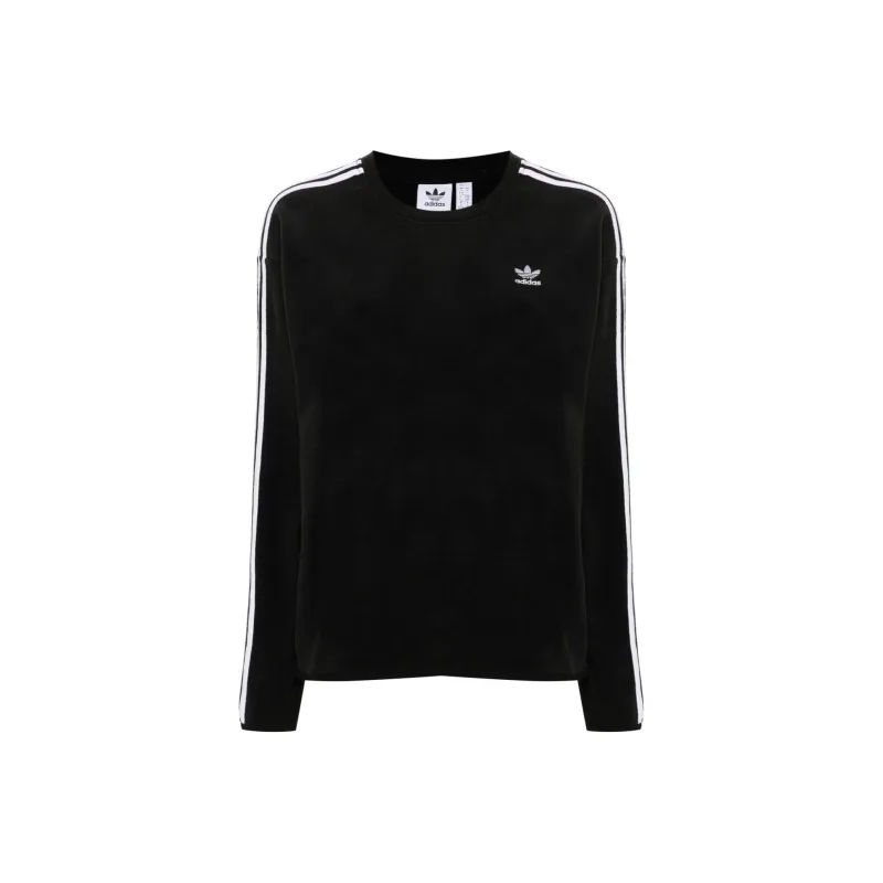 Adidas Women's Polar Fleece Crew Loose Sweatshirt Black-0