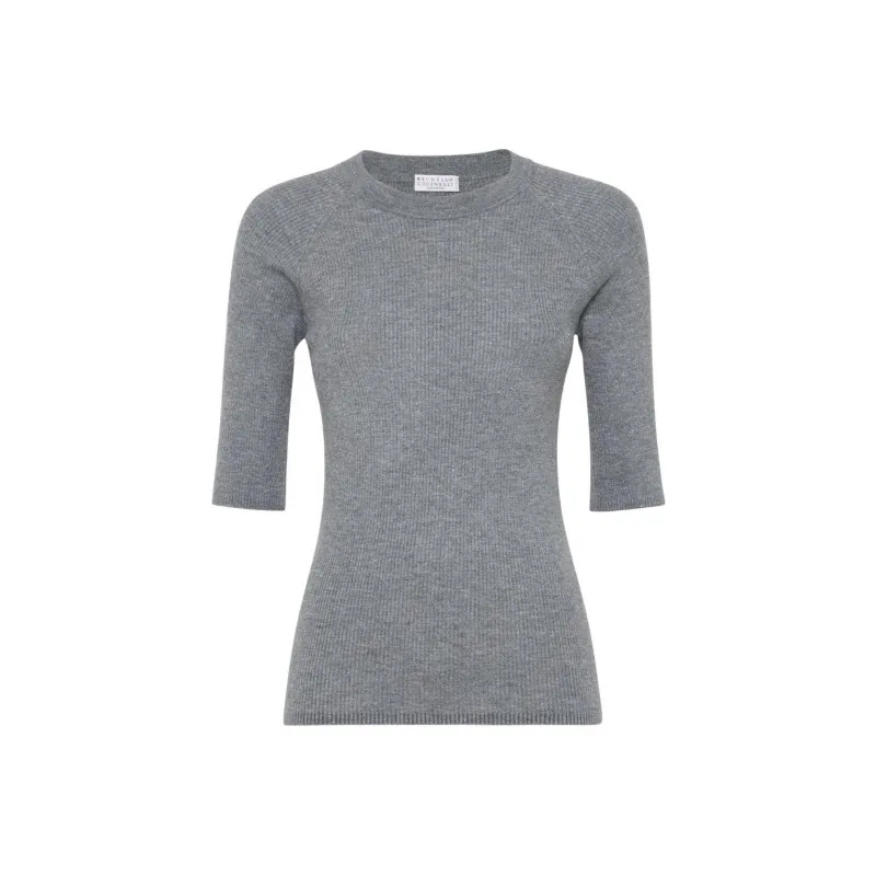 Brunello Cucinelli Ribbed Speckle knit Top-0