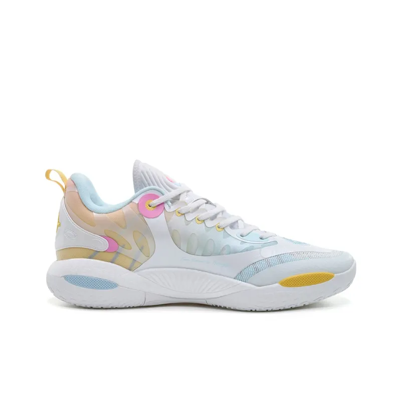 RIGORER Rieves Second Generation Basketball Shoes Men Low Top Lake Blue/Genuine White/Fondant Pink/Cheese Yellow-1