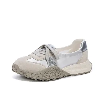 JOSINY Casual Shoes Women's Low Top Silver Gray/Beige Red/Light Purple