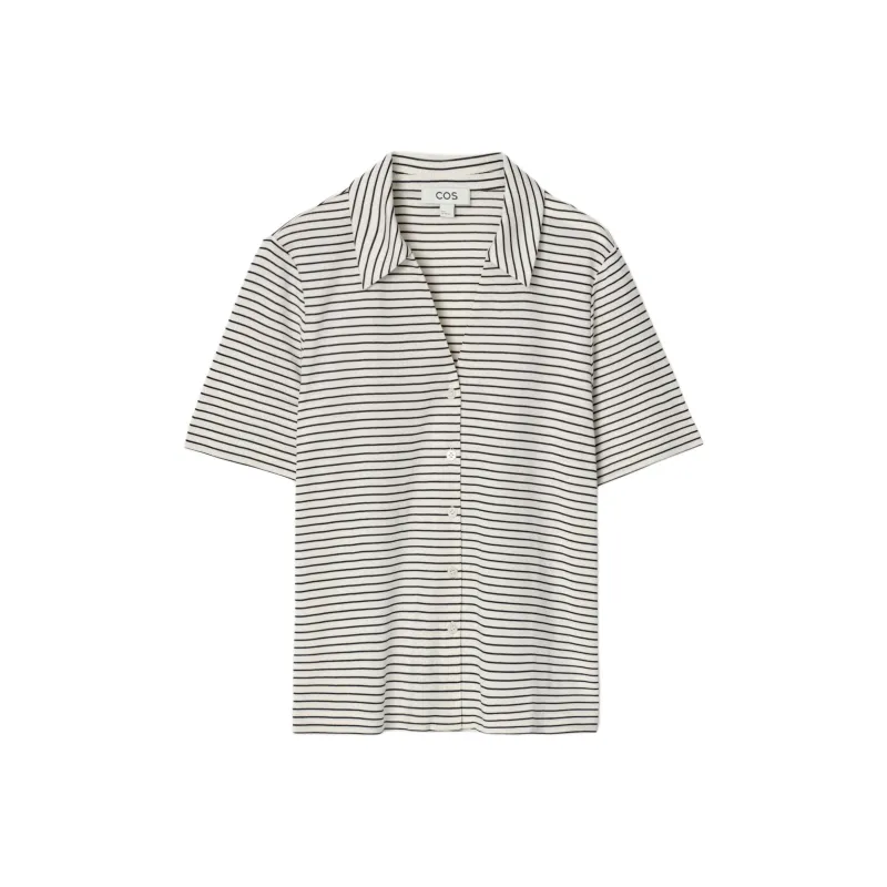 COS Shirt Women's White/Stripes-0