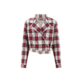 Alessandra Rich Double-Breasted Checked Jacket