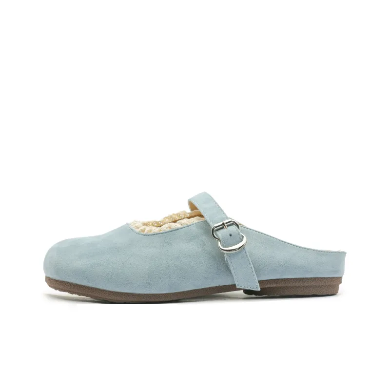 JOSINY Abrasion Resistant Slip Resistant Closed Toe Slippers Women's Blue-1