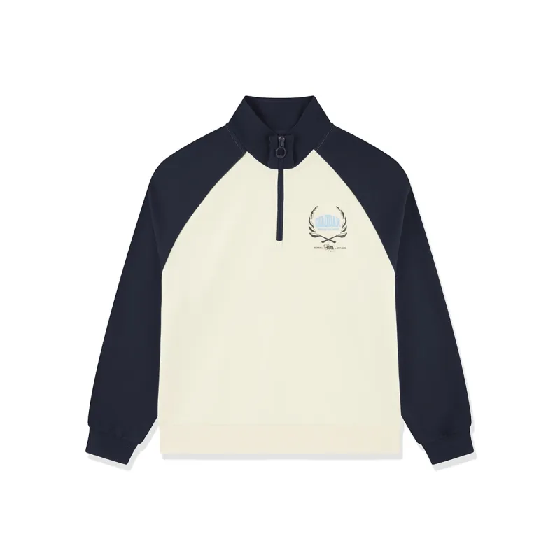 QIAODAN Pre Fall Sweatshirt Women's Cream White/Nova Blue-0