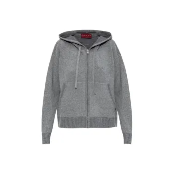 GUCCI Zip-Up Knit Hoodie