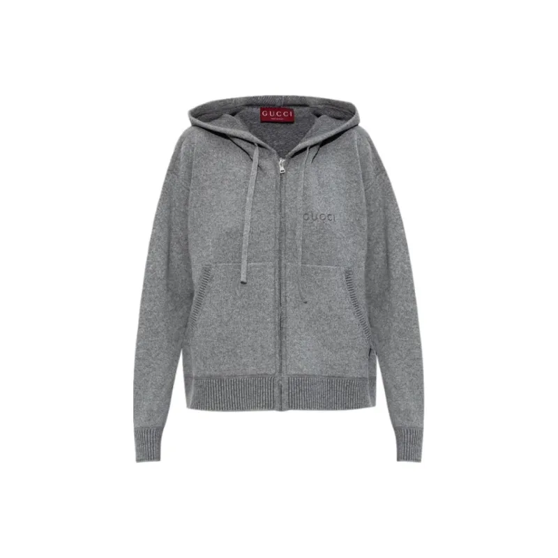 GUCCI Zip-Up Knit Hoodie-0