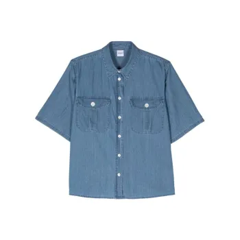 ASPESI Chambray Short-Sleeved Denim Shirt