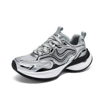 JEEP SPIRIT Slip Resistant, Breathable, Lightweight Low Top Chunky Sneakers Men's Premium Silver