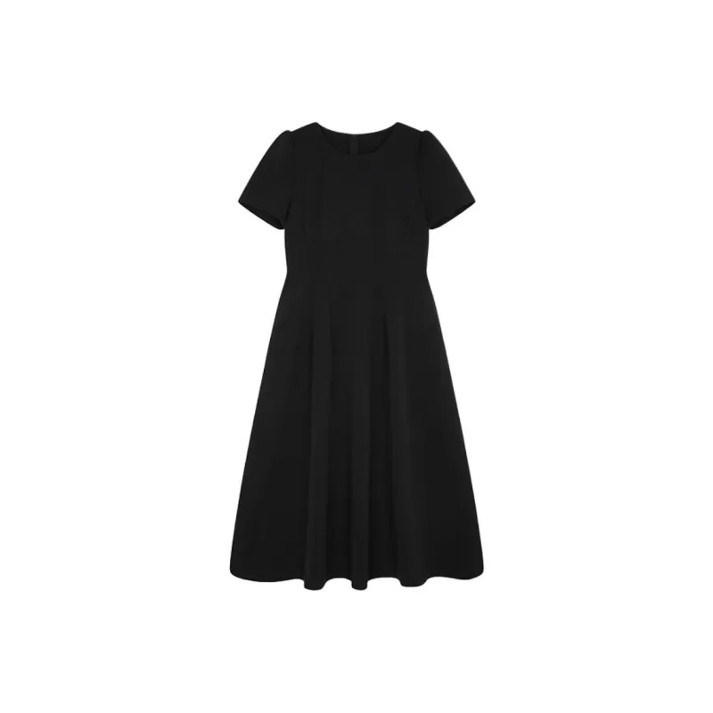 Mo Han Yi Mei Short Sleeved Dress Women's Black-0