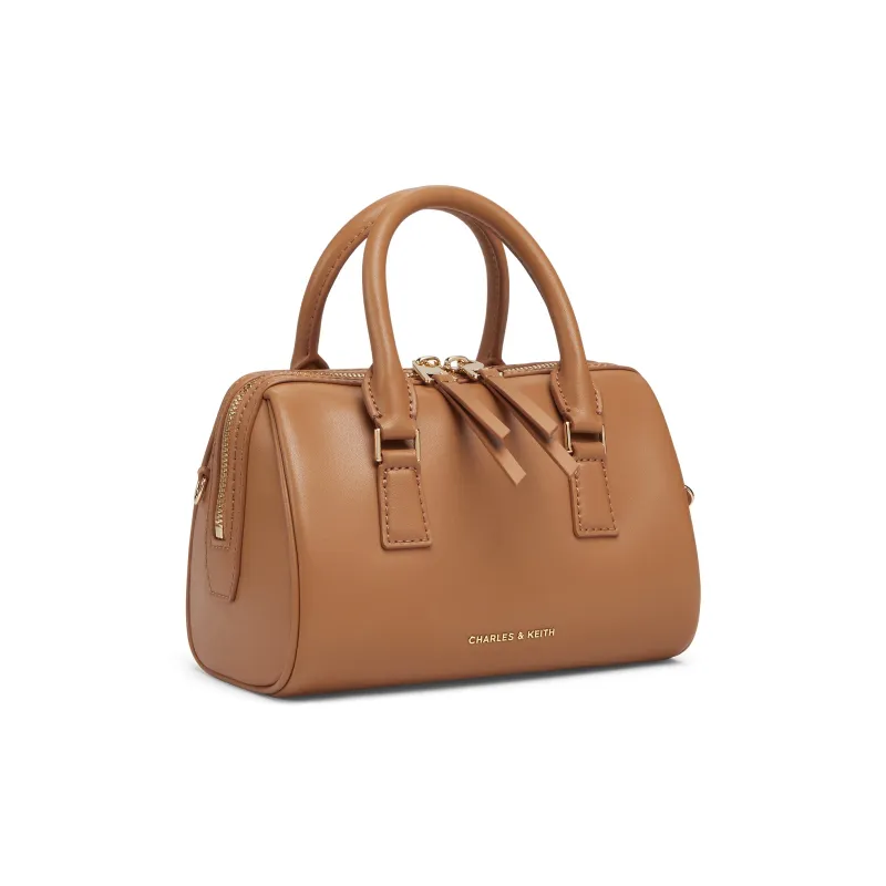 CHARLES&KEITH PU One Shoulder Handbag Trumpets Women's Cream Milk White/Russet Brown Tawny/Light Pink Light Pink-5