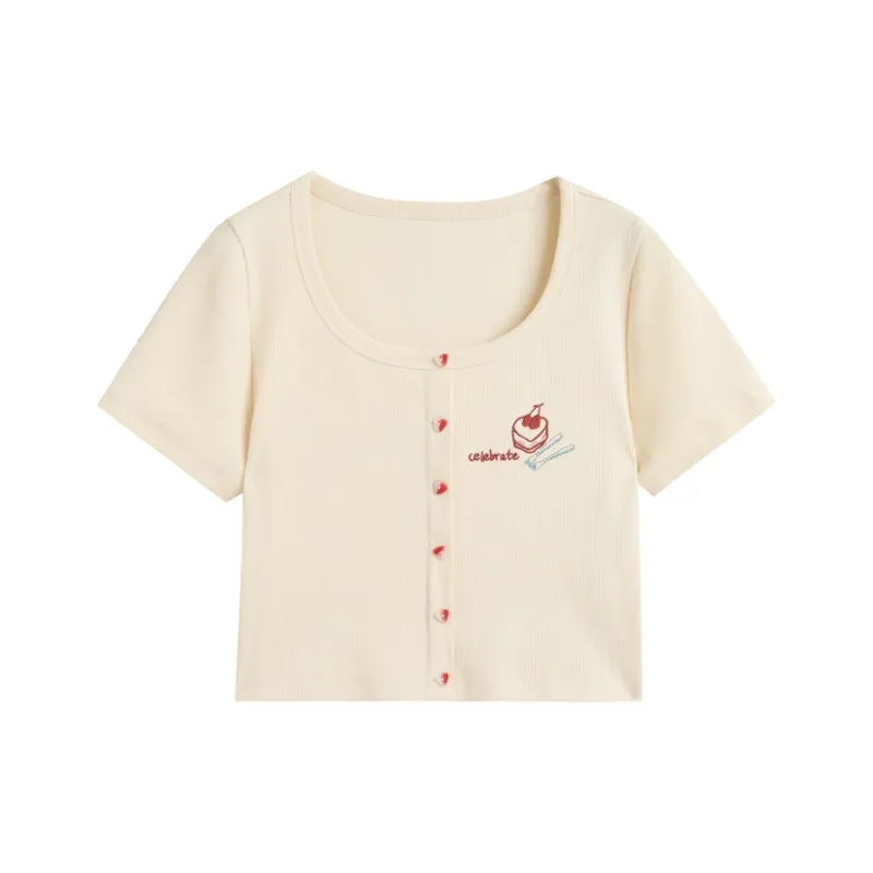 ZIHAN T Shirt Women's Beige Gold-0