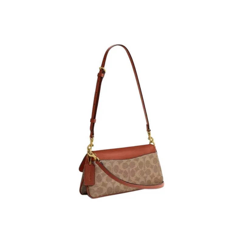 COACH Leather Portable Crossbody Bag, Shoulder Bag Medium Size Women's Brown-1