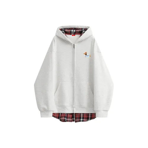MIIOW Trend Party Series Sweatshirt Unisex Flower Gray & Red