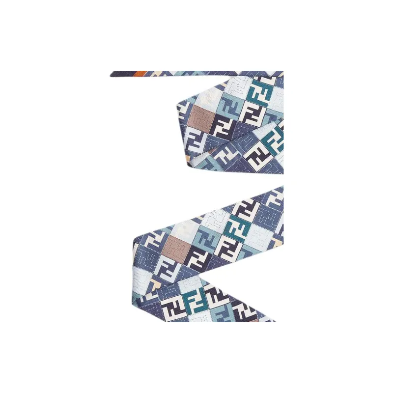 FENDI Mulberry Silk Scarves Women's Blue-2