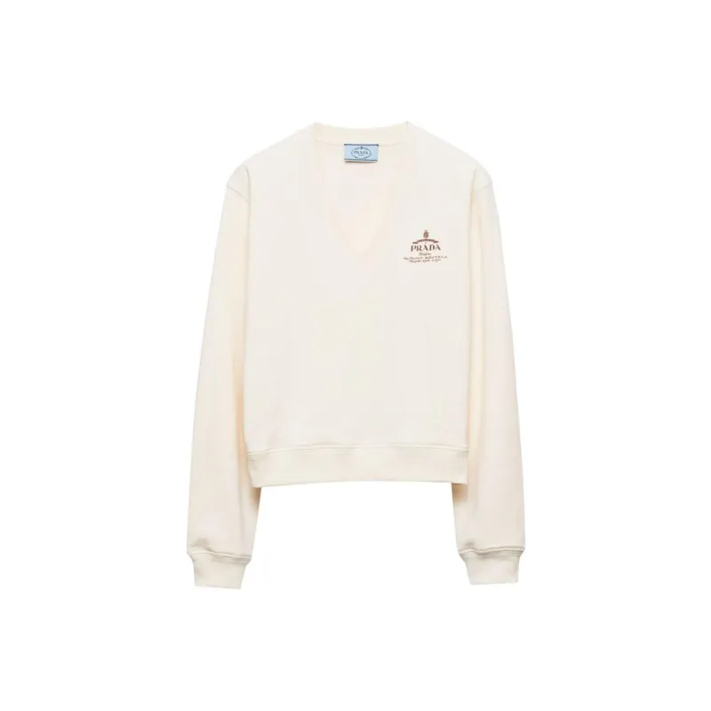 PRADA Logo print Cotton Sweatshirt-0