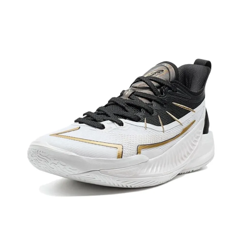 XTEP Non slip Lightweight Low Top Basketball Shoes Men's White Black-1