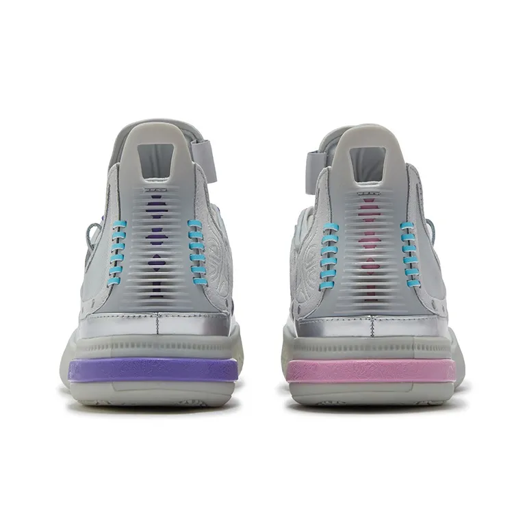 361° Joker 1 GT Basketball Shoes Men Mid Top Silver White/Wild Rose-3