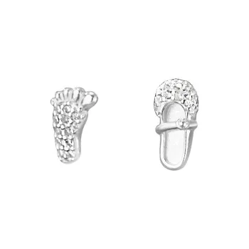 AAJF S999 Fine Silver Stud Earrings Women's