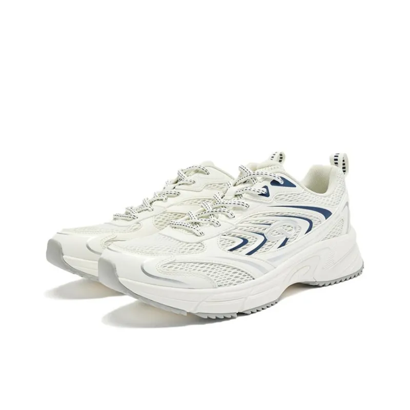 QIAODAN Non slip Lightweight Low Top Casual Running Shoes Men's White Blue-1