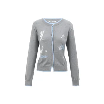 MISHOW Cardigan Women's Gray & Blue