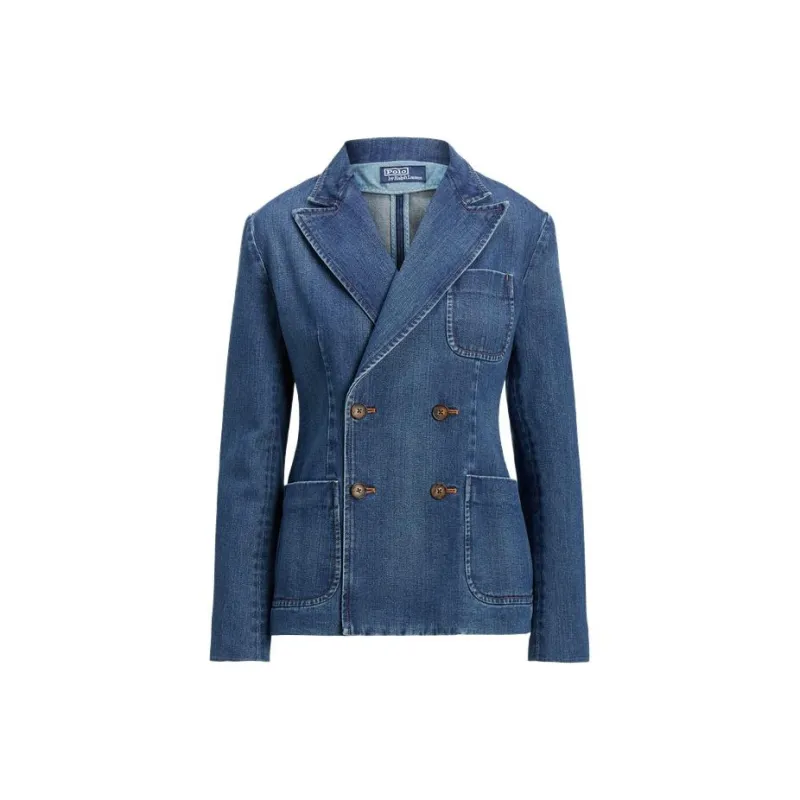 Polo Ralph Lauren Double-Breasted Denim Blazer-0