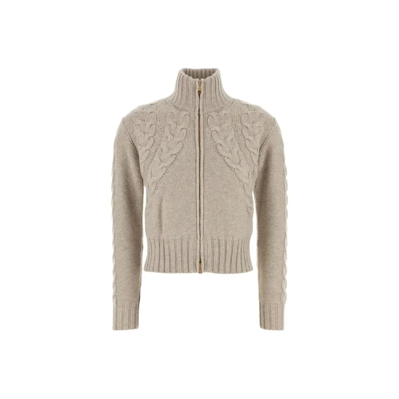 MaxMara Zip-Up High Neck Cardigan-0
