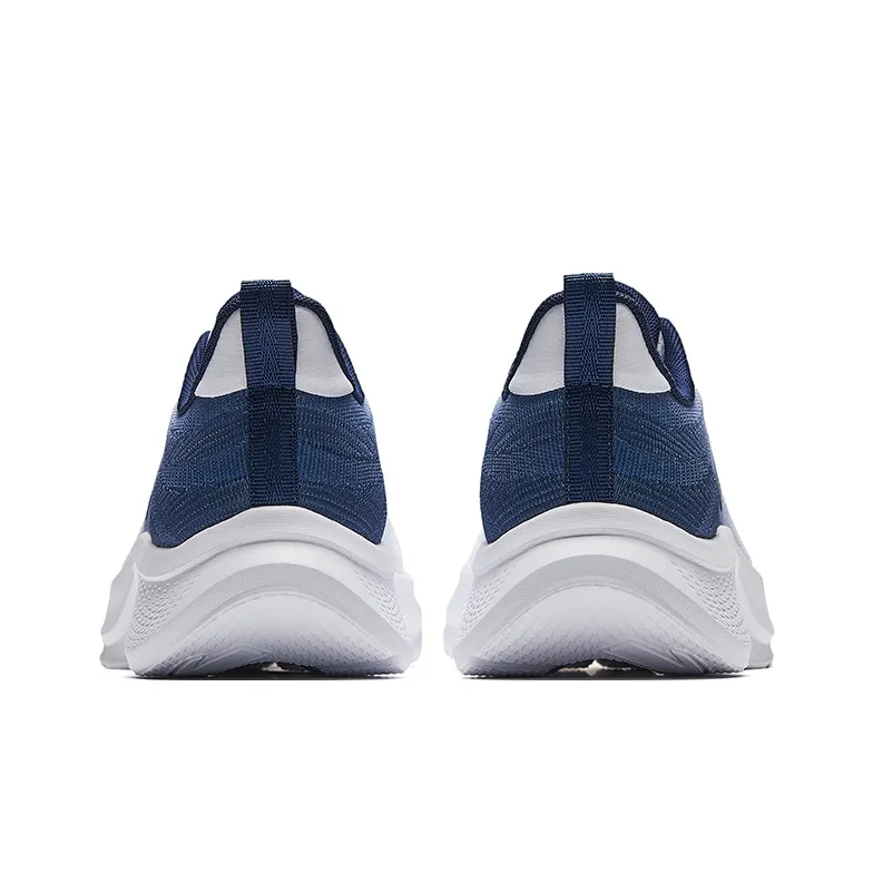 Anta Cushioning Height Increasing Lightweight Breathable Low Top Casual Running Shoes Men's White Blue-3